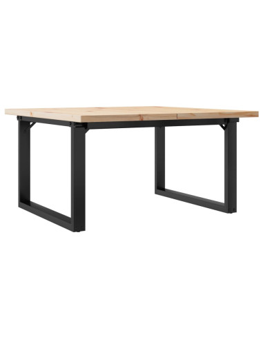 Tavolino Salotto Telaio a O 80x80x45,5cm Massello Pino e Ghisa