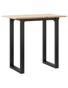 Tavolo da Pranzo Telaio a O 80x50x75,5 cm Massello Pino e Ghisa