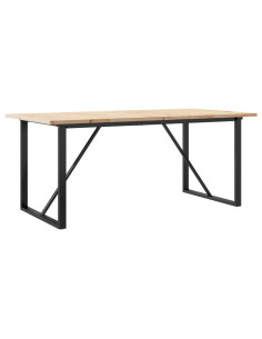 Tavolo da Pranzo Telaio a O 180x90x75,5cm Massello Pino e Ghisa
