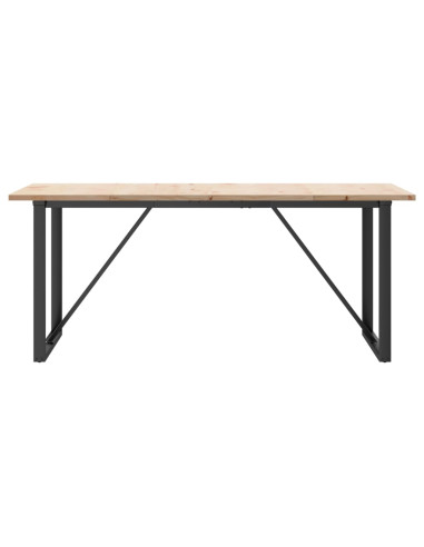 Tavolo da Pranzo Telaio a O 180x90x75,5cm Massello Pino e Ghisa