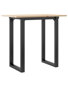 Tavolo da Pranzo Telaio a O 80x50x75 cm Massello Pino e Ghisa