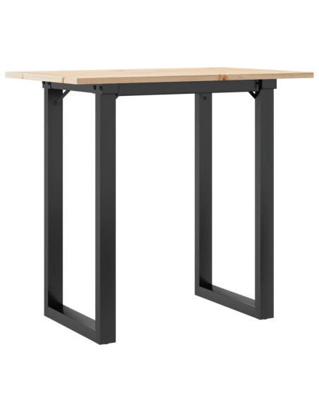 Tavolo da Pranzo Telaio a O 80x50x75 cm Massello Pino e Ghisa