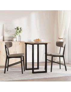 Tavolo da Pranzo Telaio a O 80x50x75 cm Massello Pino e Ghisa 2