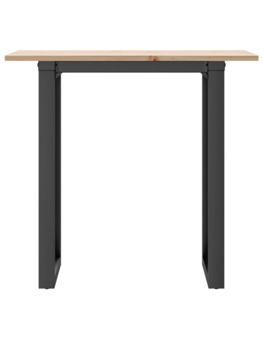 Tavolo da Pranzo Telaio a O 80x50x75 cm Massello Pino e Ghisa