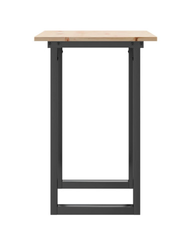 Tavolo da Pranzo Telaio a O 80x50x75 cm Massello Pino e Ghisa