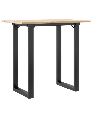 Tavolo da Pranzo Telaio a O 80x50x75 cm Massello Pino e Ghisa
