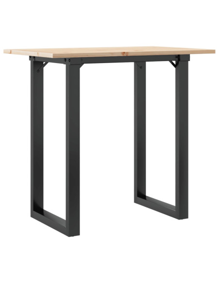 Tavolo da Pranzo Telaio a O 80x50x75 cm Massello Pino e Ghisa