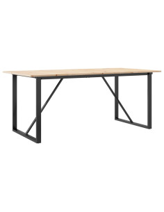 Tavolo da Pranzo Telaio a O 180x90x75 cm Massello Pino e Ghisa