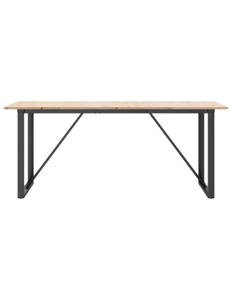 Tavolo da Pranzo Telaio a O 180x90x75 cm Massello Pino e Ghisa