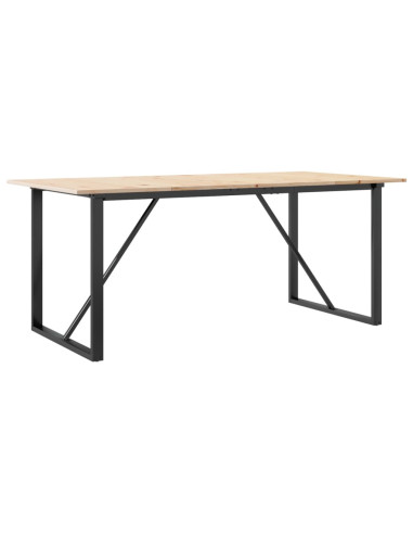 Tavolo da Pranzo Telaio a O 180x90x75 cm Massello Pino e Ghisa