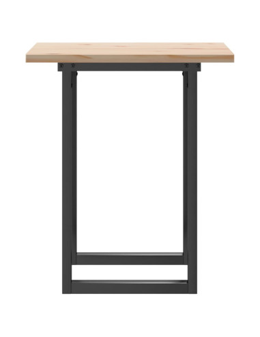 Tavolo da Pranzo Telaio a O 60x60x75,5 cm Massello Pino e Ghisa