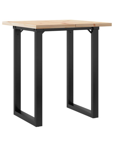 Tavolo da Pranzo Telaio a O 60x60x75,5 cm Massello Pino e Ghisa