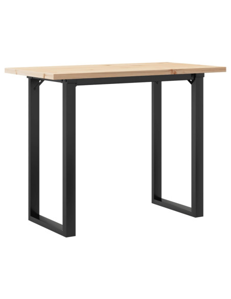 Tavolo da Pranzo Telaio a O 100x50x75,5cm Massello Pino e Ghisa