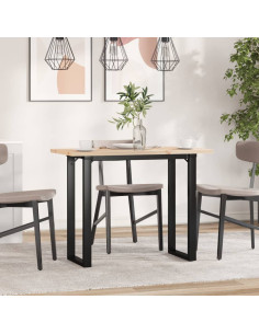 Tavolo da Pranzo Telaio a O 100x50x75,5cm Massello Pino e Ghisa 2