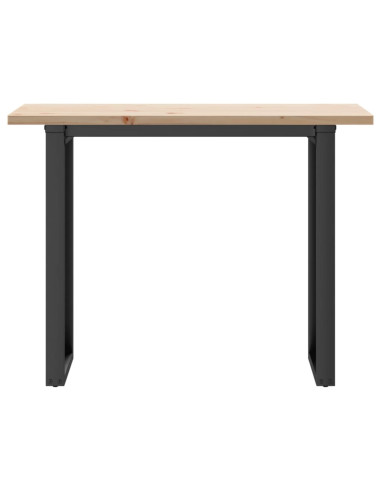 Tavolo da Pranzo Telaio a O 100x50x75,5cm Massello Pino e Ghisa