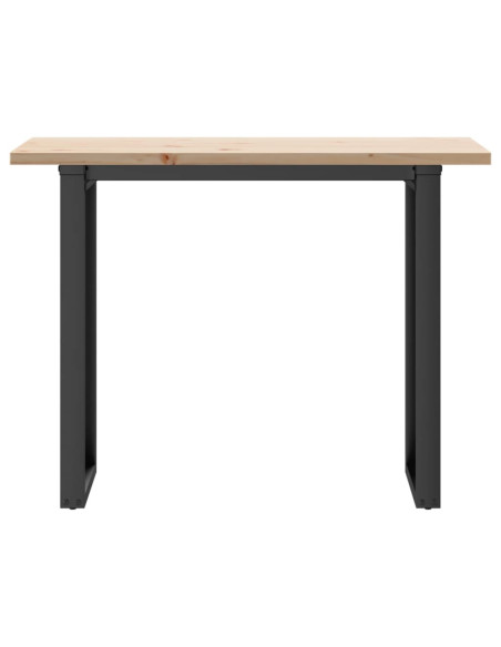 Tavolo da Pranzo Telaio a O 100x50x75,5cm Massello Pino e Ghisa