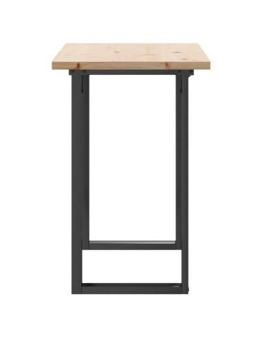 Tavolo da Pranzo Telaio a O 100x50x75,5cm Massello Pino e Ghisa
