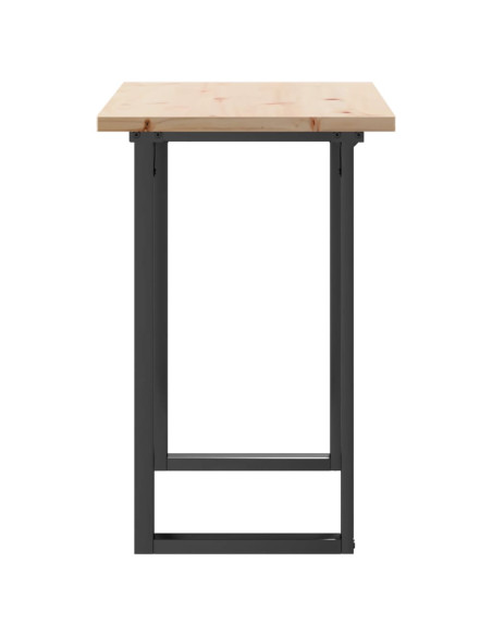 Tavolo da Pranzo Telaio a O 100x50x75,5cm Massello Pino e Ghisa