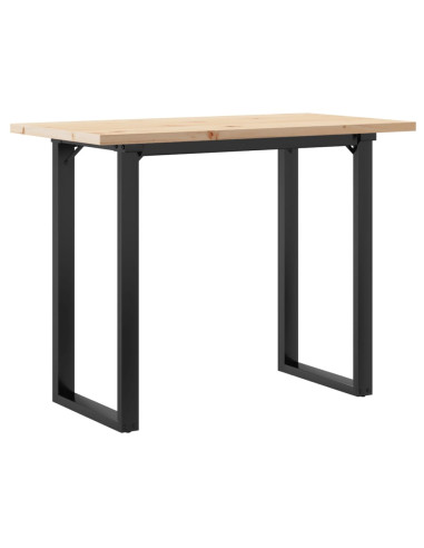 Tavolo da Pranzo Telaio a O 100x50x75,5cm Massello Pino e Ghisa