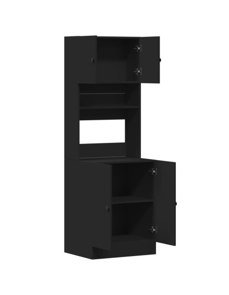 Mobile da Cucina Nero 60x50x180 cm Legno Multistrato