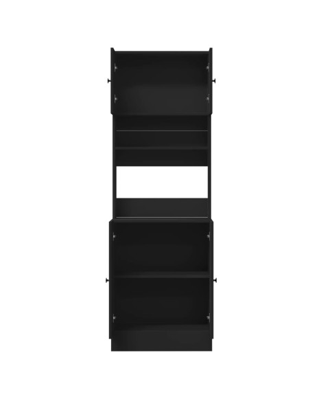 Mobile da Cucina Nero 60x50x180 cm Legno Multistrato