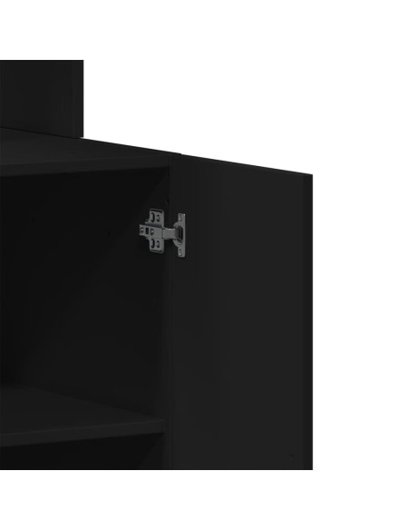 Mobile da Cucina Nero 60x50x180 cm Legno Multistrato