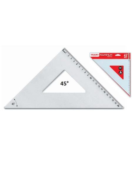 SQUADRA ALLUMINIO PROFIL 45°CM 25