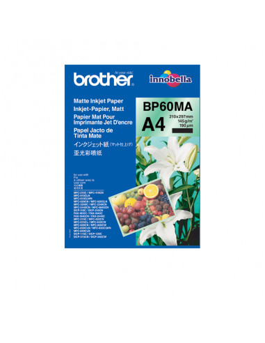 Brother BP-60MA carta inkjet A4 (210x297 mm) Opaco 25 fogli Bianco