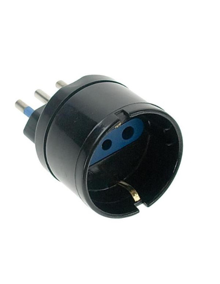 ADATTATORE SPINA 10A 2P+T NERO