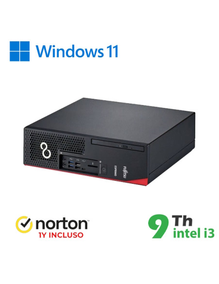 RINOVO PC FUJITSU REFURBISHED ESPRIMO D738 SFF i3-9X00 DDR4 16GB SSD 256GB W11 PRO NO DVD GRADE A 1Y + NORTON