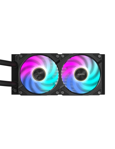 GIGABYTE AORUS WATERFORCE X II 240 Raffreddamento a liquido per CPU AIO - 2x ventole ARGB da 120 mm, LCD a colori, DAISY-CHAIN, 