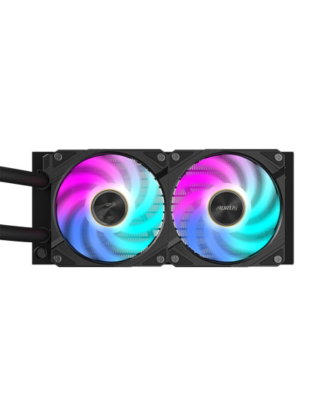 GIGABYTE AORUS WATERFORCE X II 240 Raffreddamento a liquido per CPU AIO - 2x ventole ARGB da 120 mm, LCD a colori, DAISY-CHAIN, 
