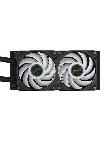 GIGABYTE AORUS WATERFORCE X II 240 Raffreddamento a liquido per CPU AIO - 2x ventole ARGB da 120 mm, LCD a colori, DAISY-CHAIN, 