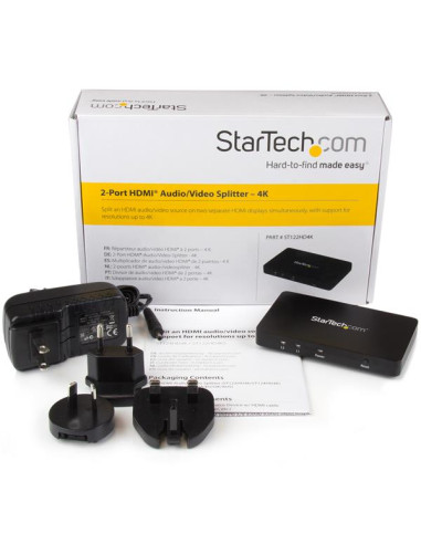 StarTech.com Sdoppiatore Splitter HDMI 4k @ 30hz 1x2 porte con custodia in alluminio