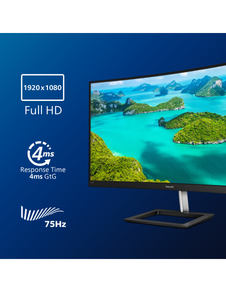 Philips E Line 322E1C/00 Monitor PC 80 cm (31.5") 1920 x 1080 Pixel Full HD LCD Nero