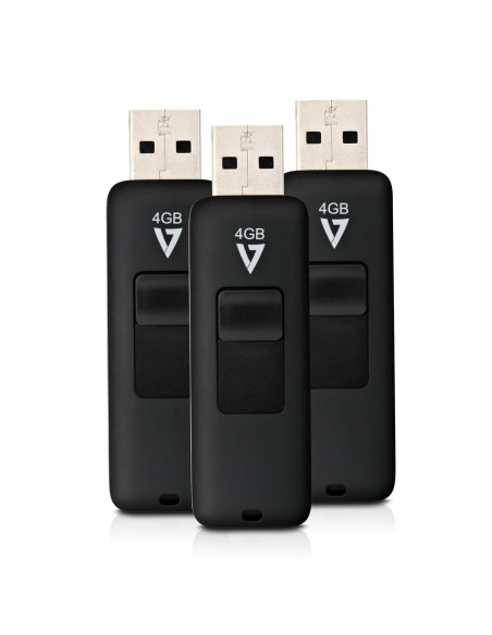V7 VF24GAR-3PK-3E unità flash USB 4 GB USB tipo A 2.0 Nero
