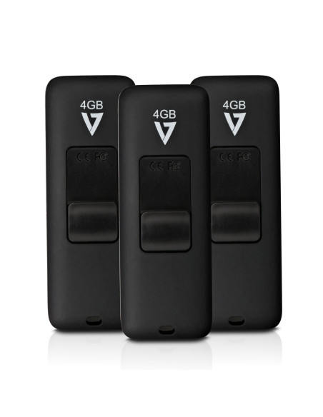 V7 VF24GAR-3PK-3E unità flash USB 4 GB USB tipo A 2.0 Nero