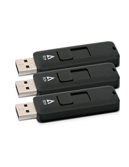 V7 VF24GAR-3PK-3E unità flash USB 4 GB USB tipo A 2.0 Nero