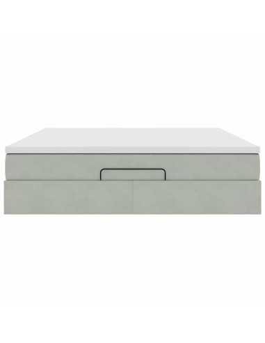 Struttura Letto Pouf con Materasso 160x200 cm in Velluto