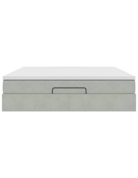 Struttura Letto Pouf con Materasso 160x200 cm in Velluto