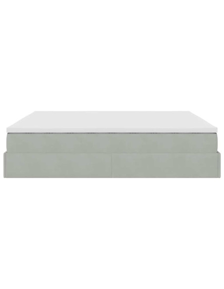 Struttura Letto Pouf con Materasso 160x200 cm in Velluto