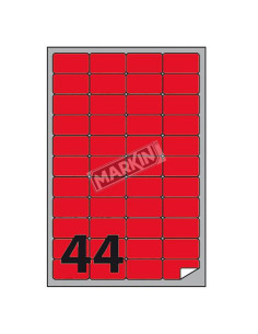 ETICHETTE A4 FLUO ROSSO 47 5X25MM