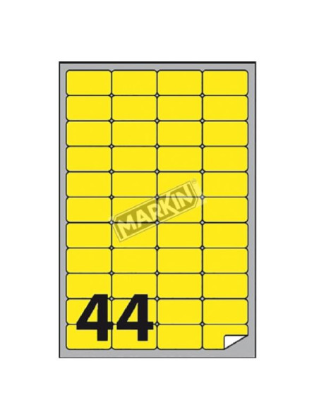 ETICHETTE A4 FLUO GIALLO 47 5X25MM
