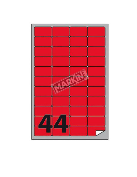 ETICHETTE A4 FLUO ROSSO 47 5X25MM