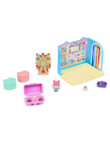 Gabby's Dollhouse , Stanza Baby Box Craft-a-riffic con il personaggio gatto Baby Scatola, accessori, mobili e scatole con sorpre