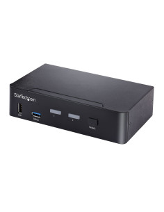 StarTech.com Switch KVM USB C, KVM DisplayPort a 2 porte con video HDR 4K 60Hz UHD, Audio da 3,5 mm, Hub USB con 4x USB HID e 2x