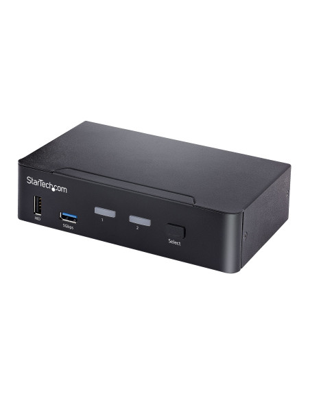 StarTech.com Switch KVM USB C, KVM DisplayPort a 2 porte con video HDR 4K 60Hz UHD, Audio da 3,5 mm, Hub USB con 4x USB HID e 2x