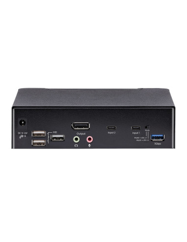 StarTech.com Switch KVM USB C, KVM DisplayPort a 2 porte con video HDR 4K 60Hz UHD, Audio da 3,5 mm, Hub USB con 4x USB HID e 2x