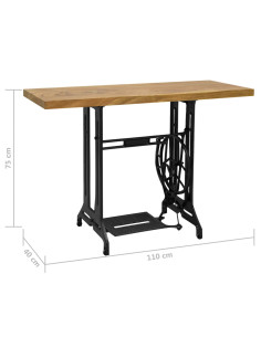 Tavolo Consolle Stile Macchina da Cucire 110x40x75 cm