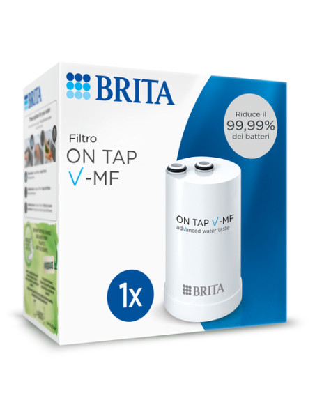 Brita filtro di ricambio ON TAP V-MF, 1 filtro (600L) - per acqua priva di batteri al 99,99% & gusto migliore